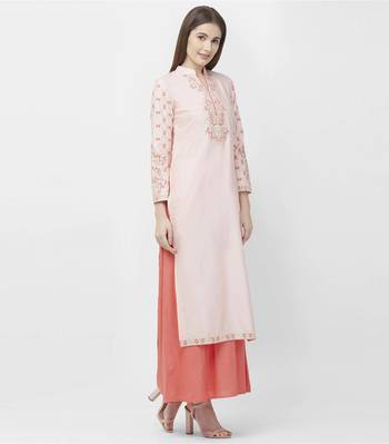 Pink embroidered rayon kurtas-and-kurtis 2