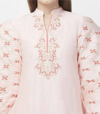Pink embroidered rayon kurtas-and-kurtis 5