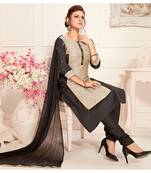 grey embroidered silk blend readymade suits