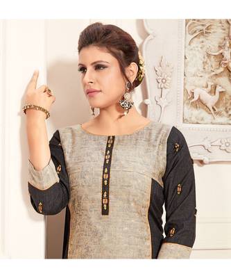 grey embroidered silk blend readymade suits 2