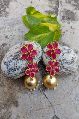 Pink ruby  earrings 1