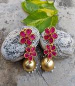 Pink ruby  earrings