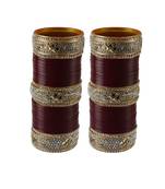 Maroon Stone Stud Acrylic Bangle