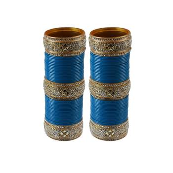 Turquoise Stone Stud Acrylic Bangle 1