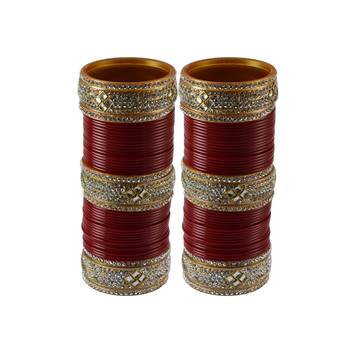 Red Stone Stud Acrylic Bangle 1