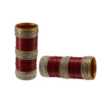 Red Stone Stud Acrylic Bangle 2