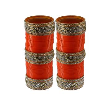 Orange Stone Stud Acrylic Bangle 1