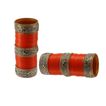 Orange Stone Stud Acrylic Bangle 2