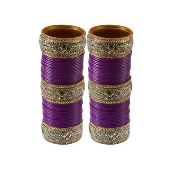 Purple Stone Stud Acrylic Bangle 1