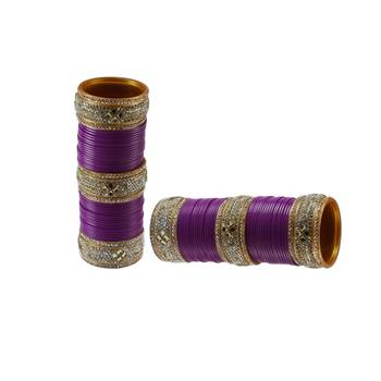 Purple Stone Stud Acrylic Bangle 2