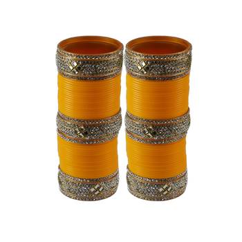 Yellow Stone Stud Acrylic Bangle 1