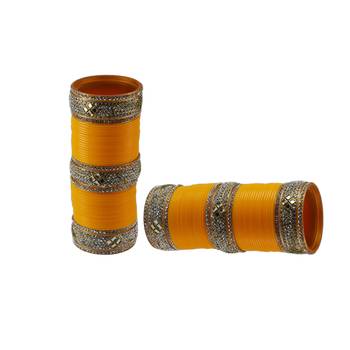 Yellow Stone Stud Acrylic Bangle 2