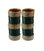 Dark Green Stone Stud Acrylic Bangle