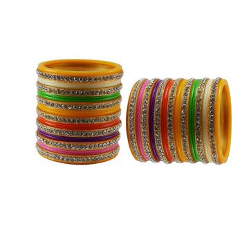 Multi Colour  Stone Stud Acrylic Bangle 2
