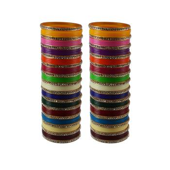 Multi Colour  Stone Stud Acrylic Bangle 1