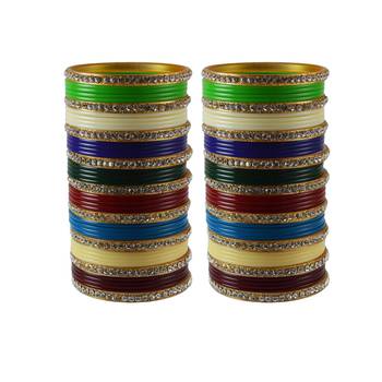 Multi Colour  Stone Stud Acrylic Bangle 1