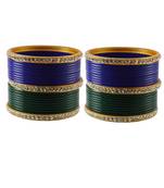 Blue Green Stone Stud Acrylic Bangle