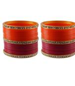 Orange Rani  Stone Stud Acrylic Bangle