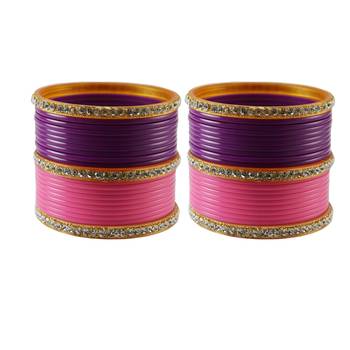 Purple Pink  Stone Stud Acrylic Bangle 1