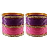 Purple Pink  Stone Stud Acrylic Bangle