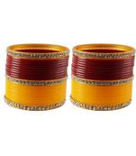 Red Orange  Stone Stud Acrylic Bangle