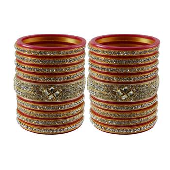 Magenta Stone Stud Acrylic Bangle 1