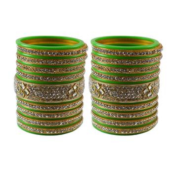 Green Stone Stud Acrylic Bangle 1
