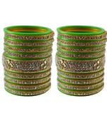 Green Stone Stud Acrylic Bangle