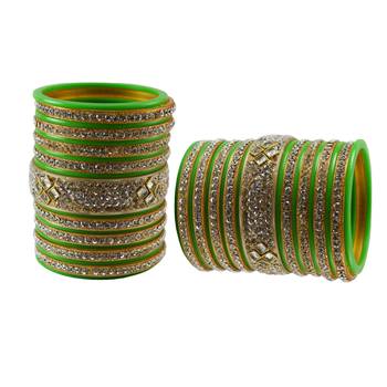 Green Stone Stud Acrylic Bangle 2
