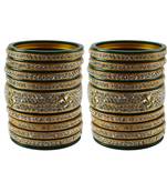 Green Stone Stud Acrylic Bangle