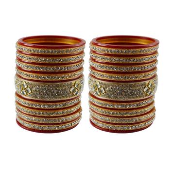Red Stone Stud Acrylic Bangle 1