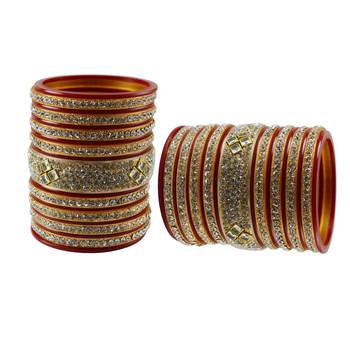 Red Stone Stud Acrylic Bangle 2