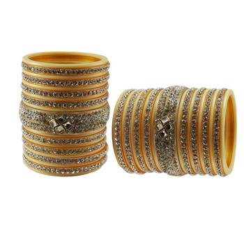 Cream Stone Stud Acrylic Bangle 2