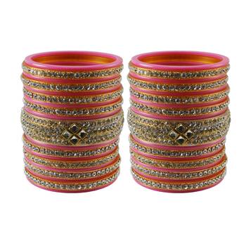 Pink Stone Stud Acrylic Bangle 1