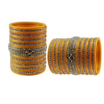 Yellow Stone Stud Acrylic Bangle 2