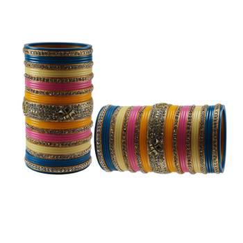 Multi Colour  Stone Stud Acrylic Bangle 2