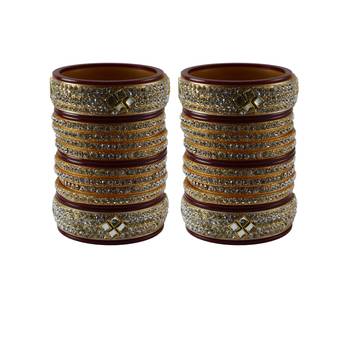 Maroon Stone Stud Acrylic Bangle 1