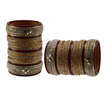 Maroon Stone Stud Acrylic Bangle 2