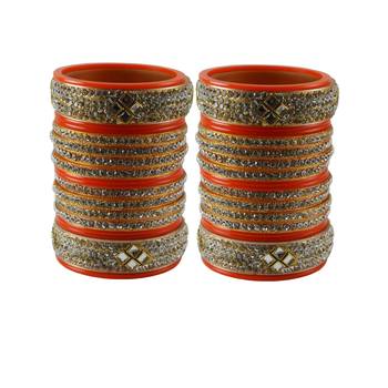 Orange Stone Stud Acrylic Bangle 1