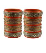 Orange Stone Stud Acrylic Bangle