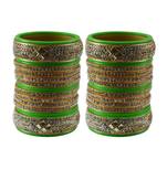 Green Stone Stud Acrylic Bangle