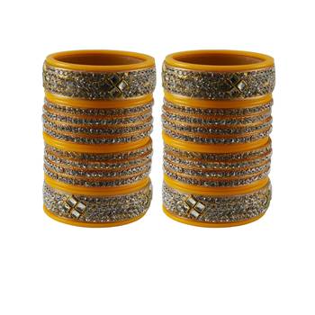 Yellow Stone Stud Acrylic Bangle 1