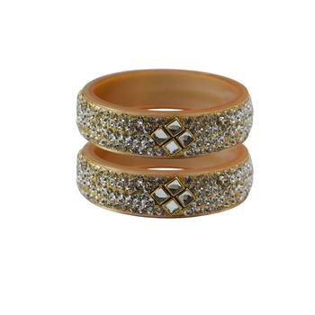 Cream Stone Stud Acrylic Bangle 1