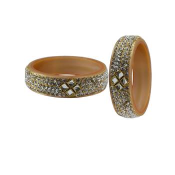 Cream Stone Stud Acrylic Bangle 2