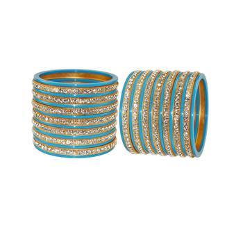 Turquoise Stone Stud Acrylic Bangle 2