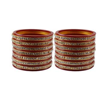 Red Stone Stud Acrylic Bangle 1