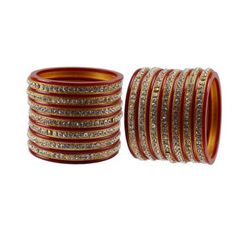 Red Stone Stud Acrylic Bangle 2