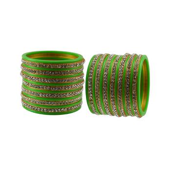Light Green  Stone Stud Acrylic Bangle 2