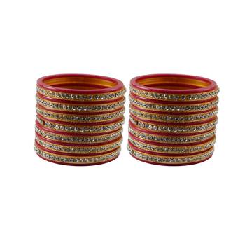 Magenta Stone Stud Acrylic Bangle 1