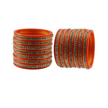 Orange Stone Stud Acrylic Bangle 1